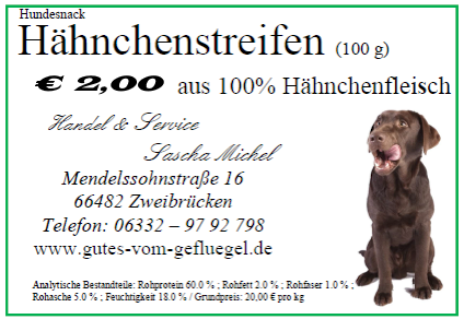 Hhnchenstreifen Text
